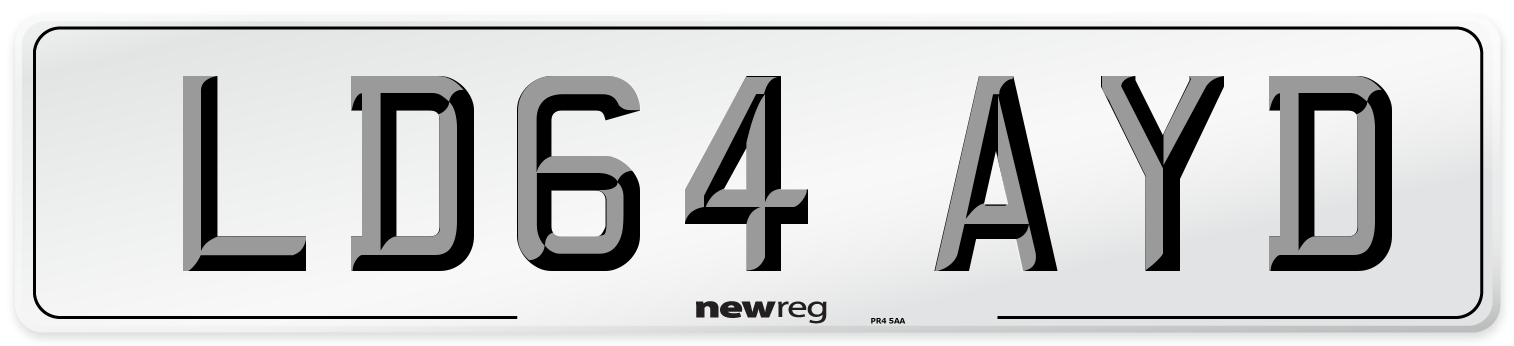 LD64 AYD Number Plate from New Reg